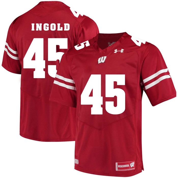 Wisconsin Badgers #45 Alec Ingold Red College Football Jersey DingZhi