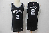 Women Nike Spurs #2 Kawhi Leonard Black Swingman Jersey