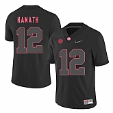 Alabama Crimson Tide 12 Joe Namath Black With Diamond Logo College Football Jersey DingZhi,baseball caps,new era cap wholesale,wholesale hats