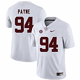 Alabama Crimson Tide 94 Da'Ron Payne White College Football Jersey DingZhi,baseball caps,new era cap wholesale,wholesale hats