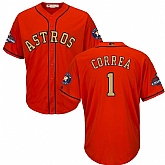 Astros #1 Carlos Correa Orange 2018 Gold Program Cool Base Jersey,baseball caps,new era cap wholesale,wholesale hats