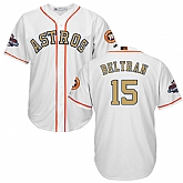 Astros #15 Carlos Beltran White 2018 Gold Program Cool Base Jersey,baseball caps,new era cap wholesale,wholesale hats