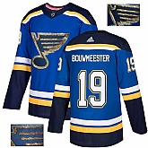 Blues 19 Jay Bouwmeester Blue Glittery Edition Adidas Jersey,baseball caps,new era cap wholesale,wholesale hats