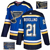 Blues 21 Patrik Berglund Blue Glittery Edition Adidas Jersey,baseball caps,new era cap wholesale,wholesale hats