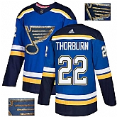 Blues 22 Chris Thorburn Blue Glittery Edition Adidas Jersey,baseball caps,new era cap wholesale,wholesale hats