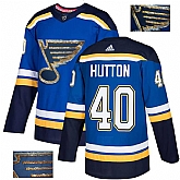 Blues 40 Carter Hutton Blue Glittery Edition Adidas Jersey,baseball caps,new era cap wholesale,wholesale hats