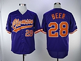 Clemson Tigers 28 Seth Beer Purple College Baseball Jersey,baseball caps,new era cap wholesale,wholesale hats