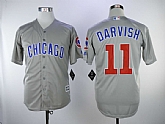 Cubs 11 Yu Darvish Gray Cool Base Baseball Jerseys,baseball caps,new era cap wholesale,wholesale hats