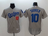 Dodgers 10 Justin Turner Gray Flexbase Baseball Jerseys,baseball caps,new era cap wholesale,wholesale hats