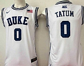 Duke Blue Devils 0 Jayson Tatum White College Basketball Jersey,baseball caps,new era cap wholesale,wholesale hats
