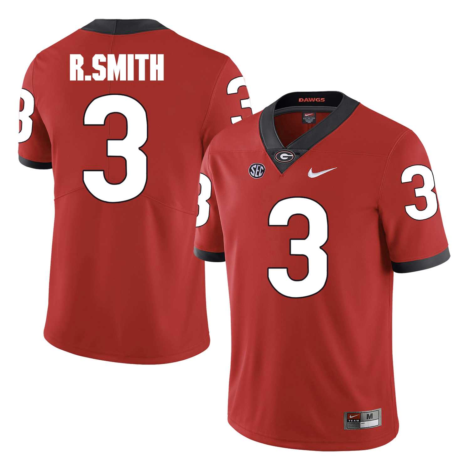 Georgia Bulldogs 3 Roquan Smith Red College Football Jersey DingZhi