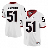 Georgia Bulldogs 51 David Marshall White College Football Jersey DingZhi,baseball caps,new era cap wholesale,wholesale hats