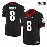 Georgia Bulldogs 8 Riley Ridley Black Youth College Football Jersey DingZhi,baseball caps,new era cap wholesale,wholesale hats