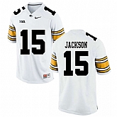 Iowa Hawkeyes 15 Joshua Jackson White College Football Jersey DingZhi,baseball caps,new era cap wholesale,wholesale hats