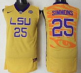 LSU Tigers 25 Ben Simmons Yellow College Basketball Jersey,baseball caps,new era cap wholesale,wholesale hats