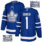 Maple Leafs 1 Johnny Bower Blue Glittery Edition Adidas Jersey,baseball caps,new era cap wholesale,wholesale hats