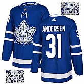 Maple Leafs 31 Frederik Andersen Blue Glittery Edition Adidas Jersey,baseball caps,new era cap wholesale,wholesale hats