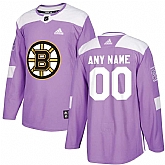 Men's Customized Boston Bruins Purple Adidas Hockey Fights Cancer Practice Jersey,baseball caps,new era cap wholesale,wholesale hats