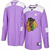 Men's Customized Chicago Blackhawks Purple Adidas Hockey Fights Cancer Practice Jersey,baseball caps,new era cap wholesale,wholesale hats