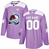 Men's Customized Colorado Avalanche Purple Adidas Hockey Fights Cancer Practice Jersey,baseball caps,new era cap wholesale,wholesale hats