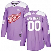 Men's Customized Detroit Red Wings Purple Adidas Hockey Fights Cancer Practice Jersey,baseball caps,new era cap wholesale,wholesale hats