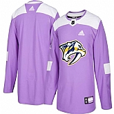 Men's Customized Nashville Predators Purple Adidas Hockey Fights Cancer Practice Jersey,baseball caps,new era cap wholesale,wholesale hats