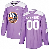 Men's Customized New York Islanders Purple Adidas Hockey Fights Cancer Practice Jersey,baseball caps,new era cap wholesale,wholesale hats