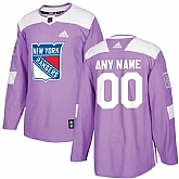Men's Customized New York Rangers Purple Adidas Hockey Fights Cancer Practice Jersey,baseball caps,new era cap wholesale,wholesale hats