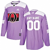 Men's Customized Ottawa Senators Purple Adidas Hockey Fights Cancer Practice Jersey,baseball caps,new era cap wholesale,wholesale hats
