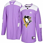Men's Customized Pittsburgh Penguins Purple Adidas Hockey Fights Cancer Practice Jersey,baseball caps,new era cap wholesale,wholesale hats