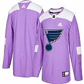 Men's Customized St. Louis Blues Purple Adidas Hockey Fights Cancer Practice Jersey,baseball caps,new era cap wholesale,wholesale hats