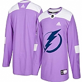 Men's Customized Tampa Bay Lightning Purple Adidas Hockey Fights Cancer Practice Jersey,baseball caps,new era cap wholesale,wholesale hats