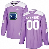Men's Customized Vancouver Canucks Purple Adidas Hockey Fights Cancer Practice Jersey,baseball caps,new era cap wholesale,wholesale hats