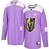 Men's Customized Vegas Golden Knights Purple Adidas Hockey Fights Cancer Practice Jersey,baseball caps,new era cap wholesale,wholesale hats