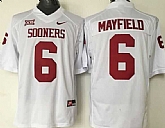 Oklahoma Sooners 6 Baker Mayfield White College Football Jersey,baseball caps,new era cap wholesale,wholesale hats