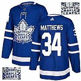 Toronto Maple Leafs #34 Auston Matthews Blue With Special Glittery Logo Adidas Jersey,baseball caps,new era cap wholesale,wholesale hats