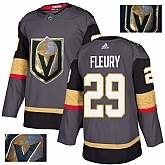 Vegas Golden Knights 29 Marc-Andre Fleury Gray With Special Glittery Logo Adidas Jersey,baseball caps,new era cap wholesale,wholesale hats