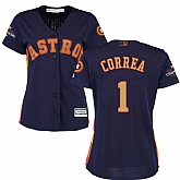 Women Astros #1 Carlos Correa Navy 2018 Gold Program Cool Base Jersey,baseball caps,new era cap wholesale,wholesale hats