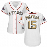 Women Astros #15 Carlos Beltran White 2018 Gold Program Cool Base Jersey,baseball caps,new era cap wholesale,wholesale hats