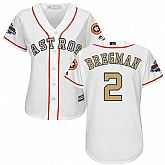 Women Astros #2 Alex Bregman White 2018 Gold Program Cool Base Jersey,baseball caps,new era cap wholesale,wholesale hats