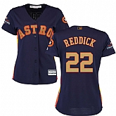 Women Astros #22 Josh Reddick Navy 2018 Gold Program Cool Base Jersey,baseball caps,new era cap wholesale,wholesale hats