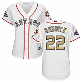 Women Astros #22 Josh Reddick White 2018 Gold Program Cool Base Jersey,baseball caps,new era cap wholesale,wholesale hats