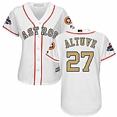 Women Astros #27 Jose Altuve White 2018 Gold Program Cool Base Jersey,baseball caps,new era cap wholesale,wholesale hats