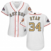 Women Astros #34 Nolan Ryan White 2018 Gold Program Cool Base Jersey,baseball caps,new era cap wholesale,wholesale hats