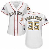 Women Astros #35 Justin Verlander White 2018 Gold Program Cool Base Jersey,baseball caps,new era cap wholesale,wholesale hats