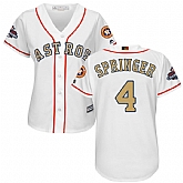 Women Astros #4 George Springer White 2018 Gold Program Cool Base Jersey,baseball caps,new era cap wholesale,wholesale hats