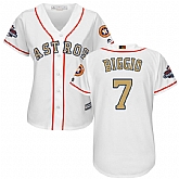 Women Astros #7 Craig Biggio White Gold Program Cool Base Jersey,baseball caps,new era cap wholesale,wholesale hats