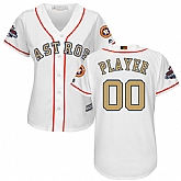 Women Customized Houston Astros White 2018 Gold Program Cool Base Jersey,baseball caps,new era cap wholesale,wholesale hats