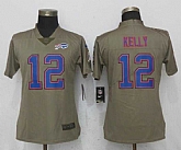Women Nike Bills 12 Jim Kelly Olive Salute To Service Limited Jersey,baseball caps,new era cap wholesale,wholesale hats