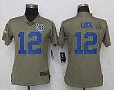 Women Nike Colts 12 Andrew Luck Olive Salute To Service Limited Jersey,baseball caps,new era cap wholesale,wholesale hats